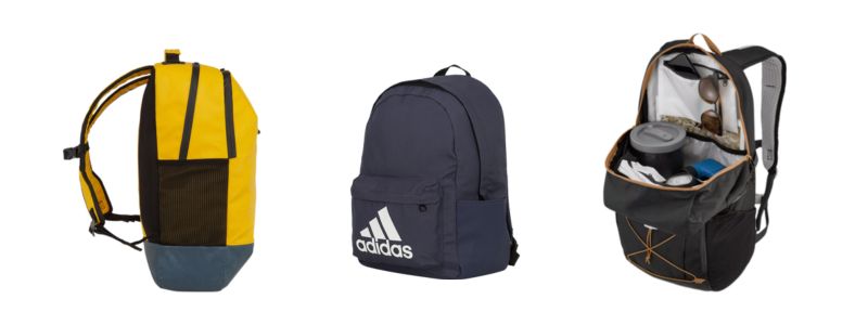 Mochilas esportivas geralmente têm vários compartimentos e bolsos. Use-os a seu favor!